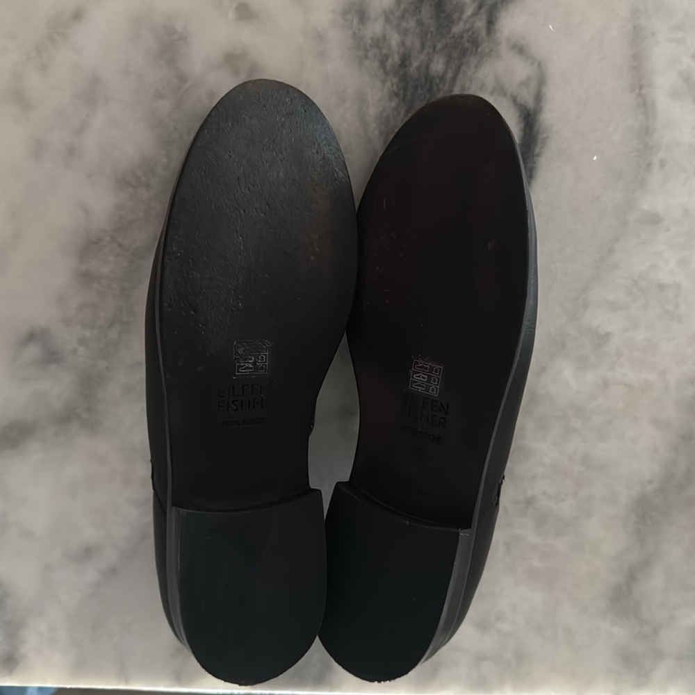 Elieen Fisher Allen Smooth Leather Loafers Slip On Shoes Black 7.5 - Picture 10 of 10